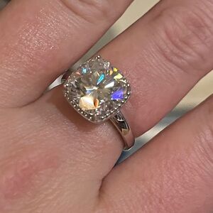 GRA CERTIFIED 5.77 CTW VVS1 clarity D Moissenite ring made in Italy